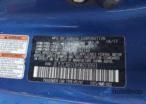 2017 Subaru Brz Premium z USA, uszkodzony, nr VIN JF1ZCAB10H9603893